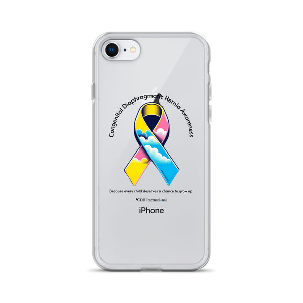 CDHAR- (47) Congenital Diaphragmatic Hernia Awareness Ribbon Clear Case for iPhone®