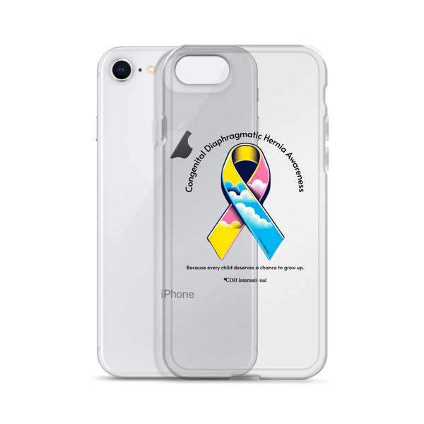 CDHAR- (47) Congenital Diaphragmatic Hernia Awareness Ribbon Clear Case for iPhone®