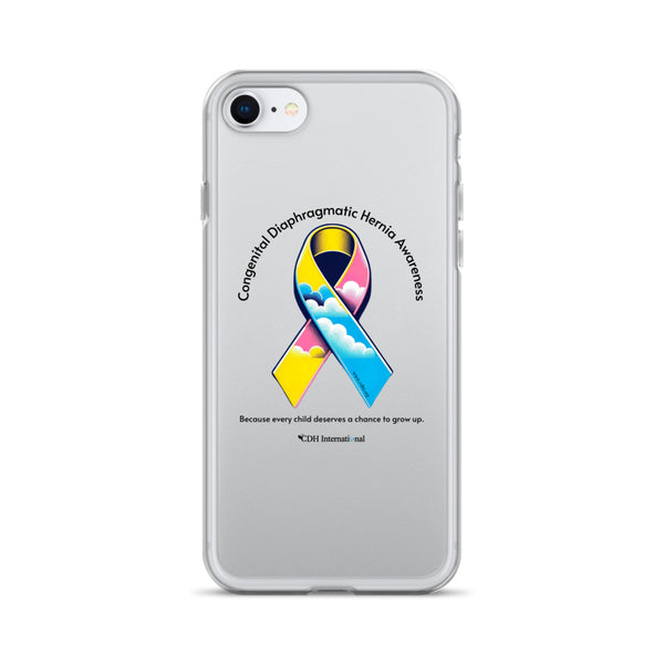 CDHAR- (47) Congenital Diaphragmatic Hernia Awareness Ribbon Clear Case for iPhone®