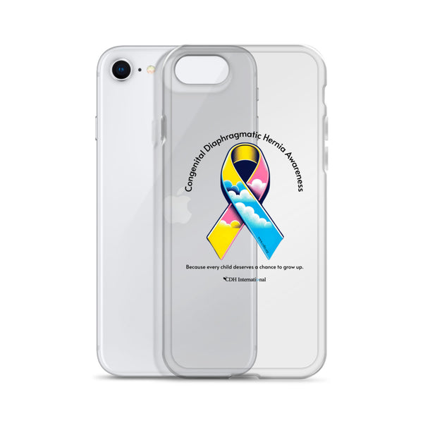 CDHAR- (47) Congenital Diaphragmatic Hernia Awareness Ribbon Clear Case for iPhone®