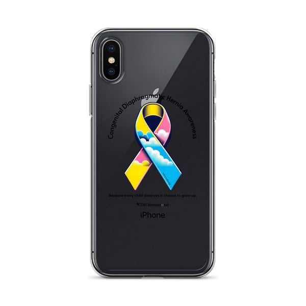 CDHAR- (47) Congenital Diaphragmatic Hernia Awareness Ribbon Clear Case for iPhone®