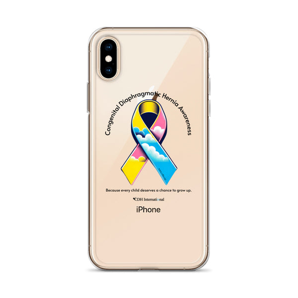 CDHAR- (47) Congenital Diaphragmatic Hernia Awareness Ribbon Clear Case for iPhone®