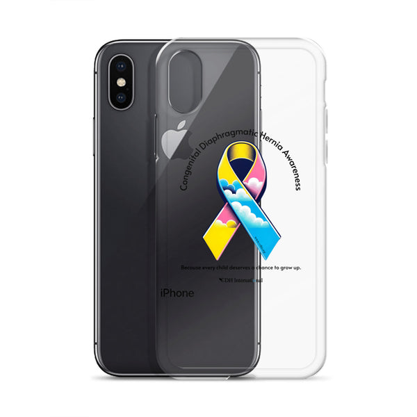 CDHAR- (47) Congenital Diaphragmatic Hernia Awareness Ribbon Clear Case for iPhone®