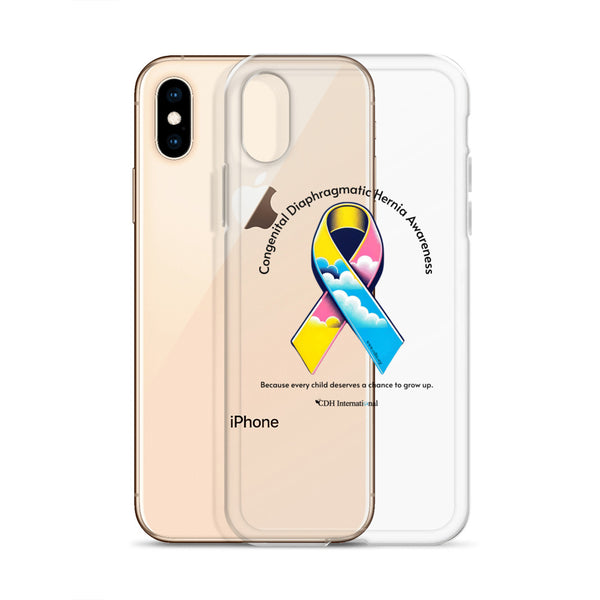 CDHAR- (47) Congenital Diaphragmatic Hernia Awareness Ribbon Clear Case for iPhone®