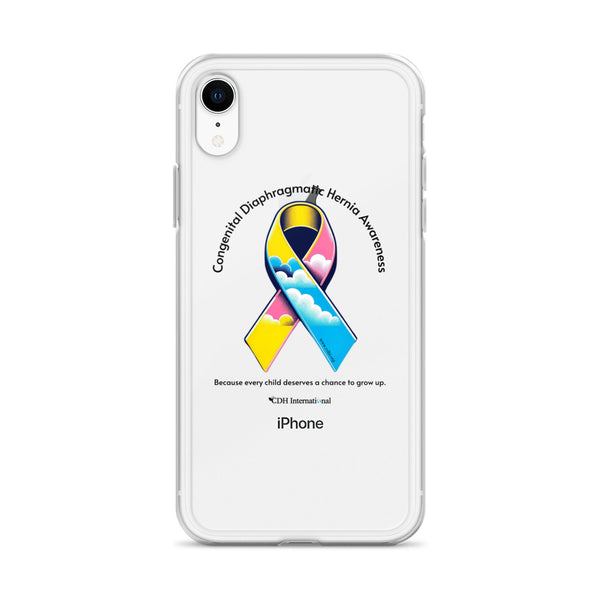 CDHAR- (47) Congenital Diaphragmatic Hernia Awareness Ribbon Clear Case for iPhone®