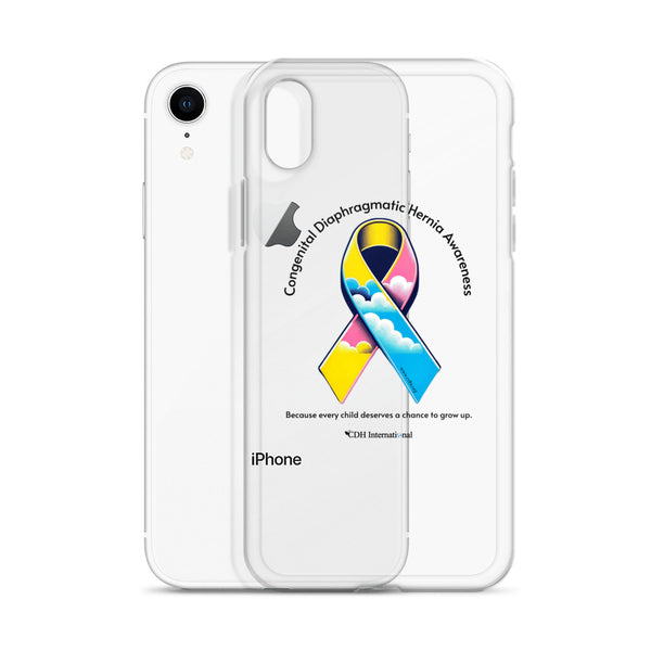 CDHAR- (47) Congenital Diaphragmatic Hernia Awareness Ribbon Clear Case for iPhone®