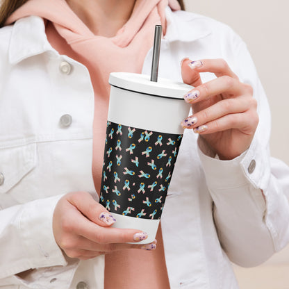 CDHARAB- (1) Congenital Diaphragmatic Hernia Awareness Ribbon Insulated tumbler with a straw