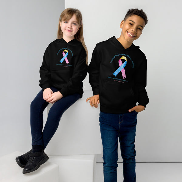 CDHAR- (1) Congenital Diaphragmatic Hernia Awareness Ribbon Kids fleece hoodie