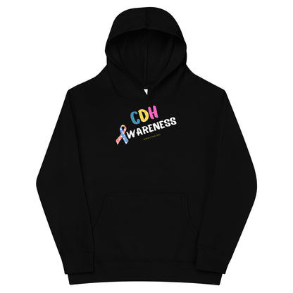 CDHAR- (3) Congenital Diaphragmatic Hernia Awareness Ribbon Kids fleece hoodie