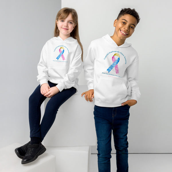 CDHAR- (1) Congenital Diaphragmatic Hernia Awareness Ribbon Kids fleece hoodie