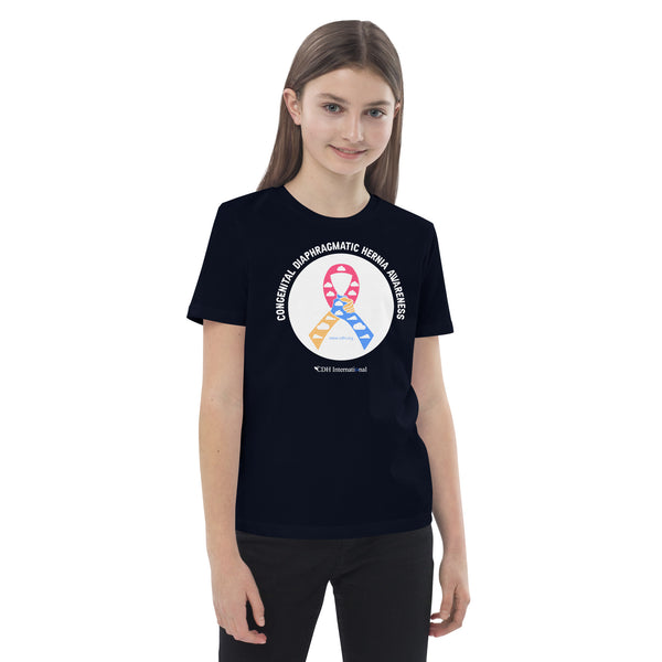 CDHAR- (10) Congenital Diaphragmatic Hernia Awareness Ribbon Organic cotton kids t-shirt