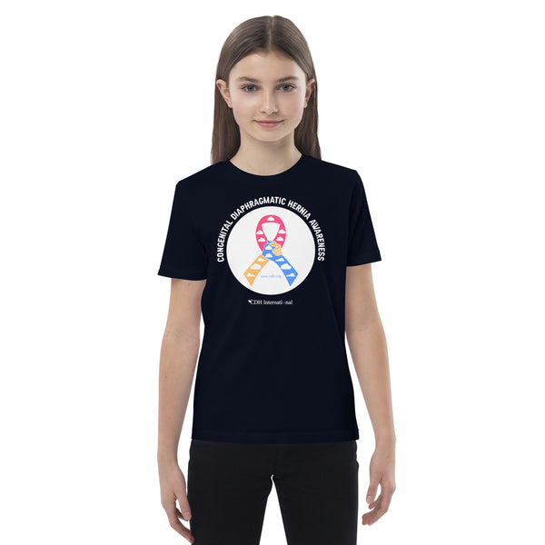 CDHAR- (10) Congenital Diaphragmatic Hernia Awareness Ribbon Organic cotton kids t-shirt