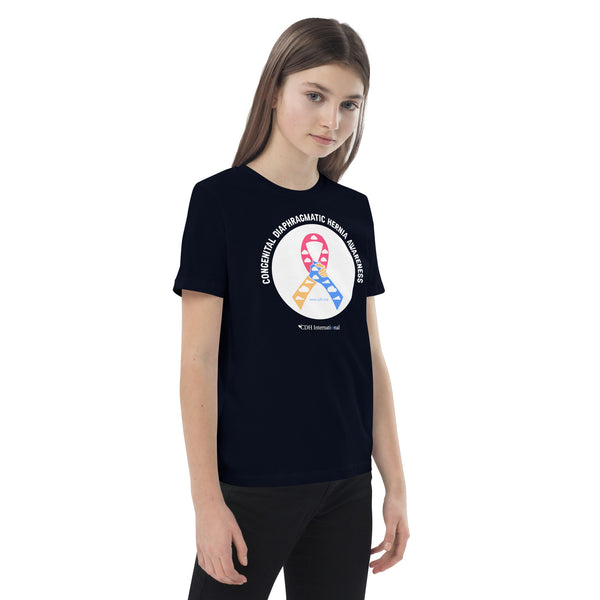 CDHAR- (10) Congenital Diaphragmatic Hernia Awareness Ribbon Organic cotton kids t-shirt