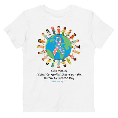 April 19th is Congenital Diaphragmatic Hernia Awareness Day Organic cotton kids t-shirt