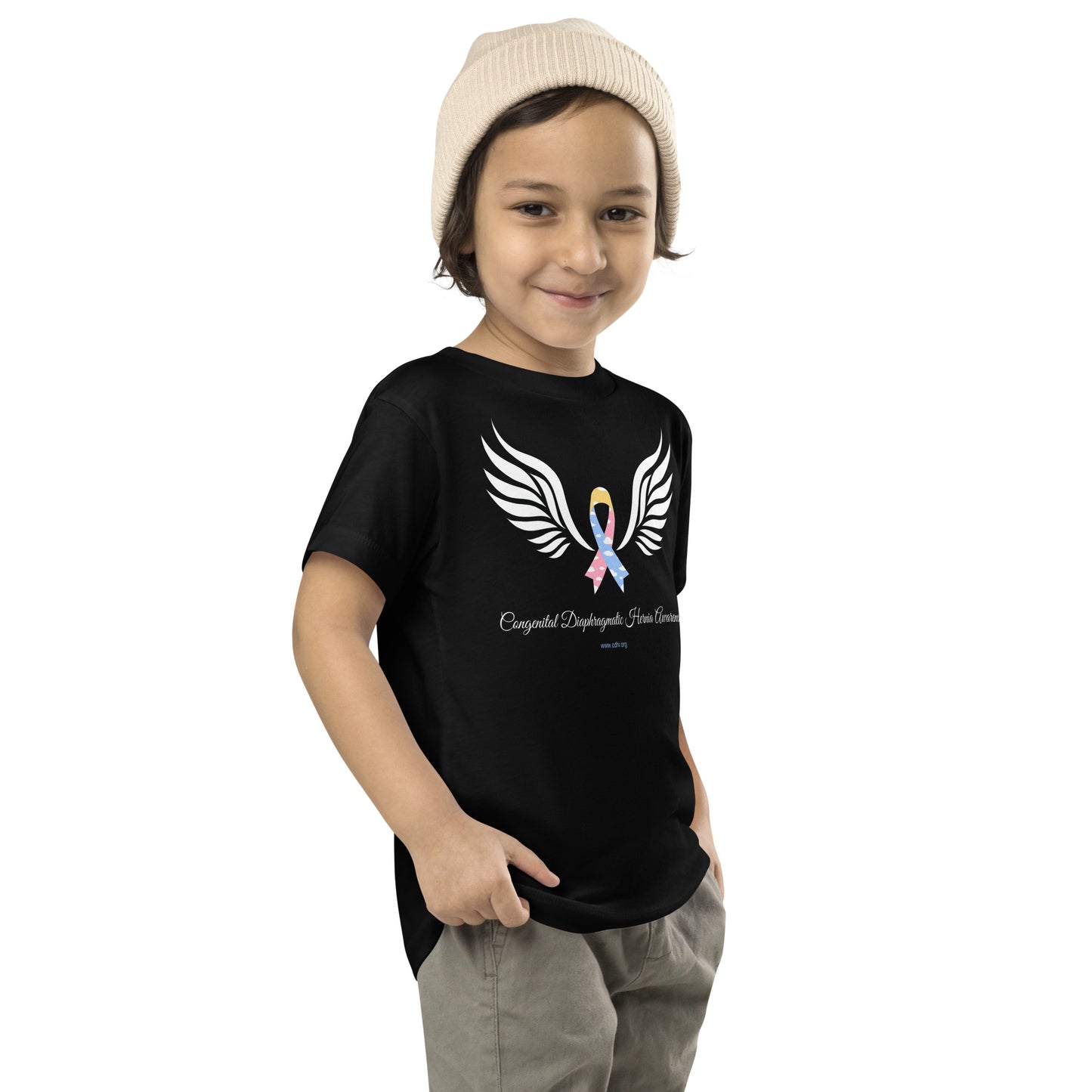 CDHAR- (12) Congenital Diaphragmatic Hernia Awareness Ribbon Toddler Short Sleeve Tee