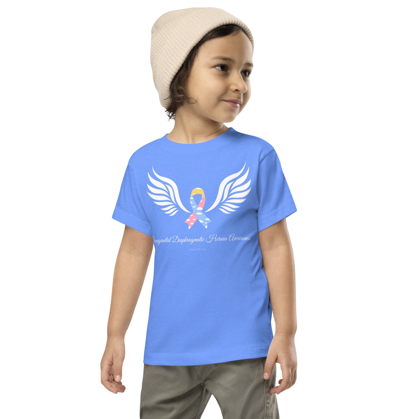 CDHAR- (12) Congenital Diaphragmatic Hernia Awareness Ribbon Toddler Short Sleeve Tee