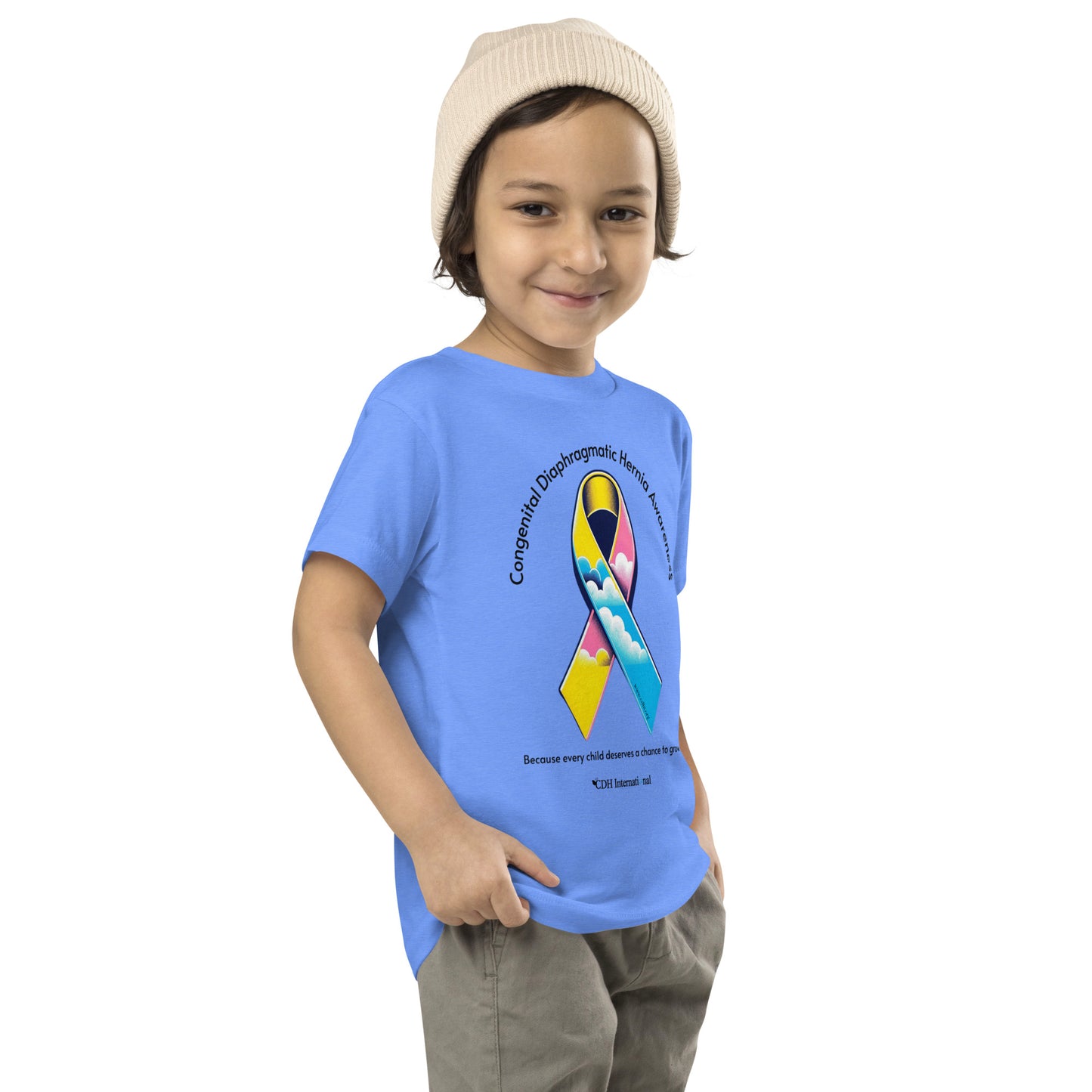 CDHAR- (47) Congenital Diaphragmatic Hernia Awareness Ribbon Toddler Short Sleeve Tee