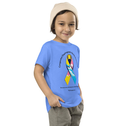 CDHAR- (47) Congenital Diaphragmatic Hernia Awareness Ribbon Toddler Short Sleeve Tee
