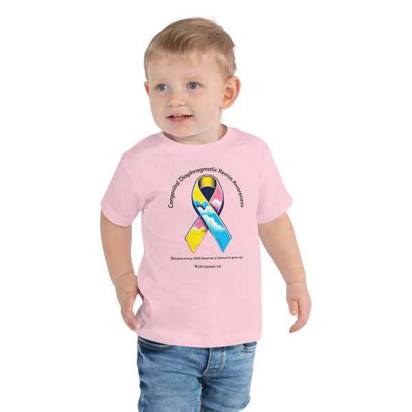 CDHAR- (47) Congenital Diaphragmatic Hernia Awareness Ribbon Toddler Short Sleeve Tee