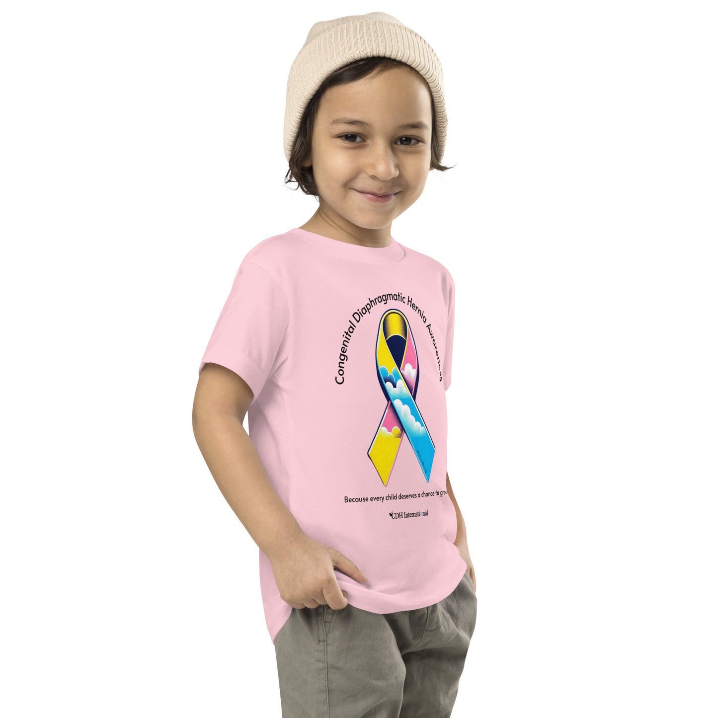 CDHAR- (47) Congenital Diaphragmatic Hernia Awareness Ribbon Toddler Short Sleeve Tee