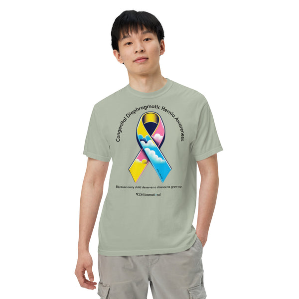 CDHAR- (47) Congenital Diaphragmatic Hernia Awareness Ribbon Unisex garment-dyed heavyweight t-shirt