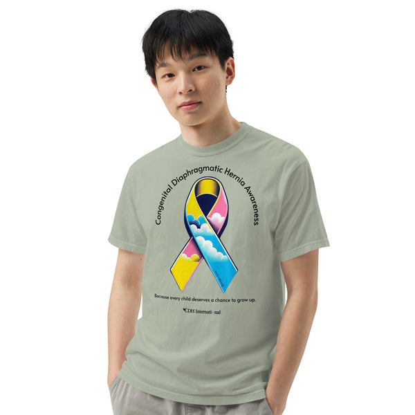 CDHAR- (47) Congenital Diaphragmatic Hernia Awareness Ribbon Unisex garment-dyed heavyweight t-shirt