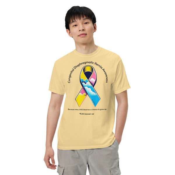 CDHAR- (47) Congenital Diaphragmatic Hernia Awareness Ribbon Unisex garment-dyed heavyweight t-shirt