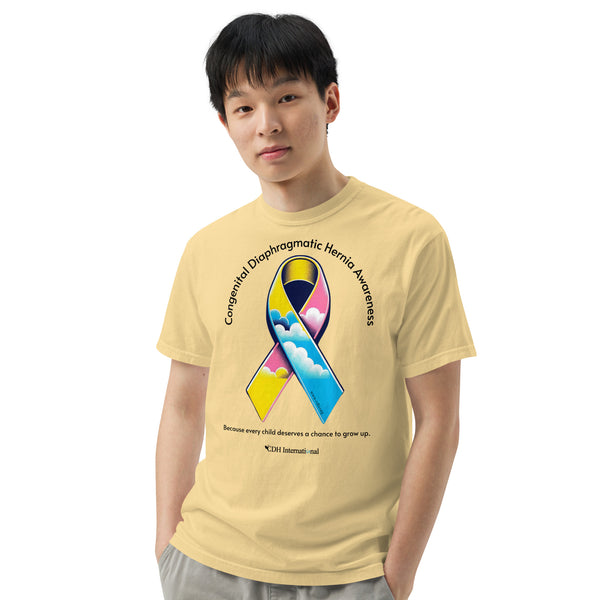 CDHAR- (47) Congenital Diaphragmatic Hernia Awareness Ribbon Unisex garment-dyed heavyweight t-shirt