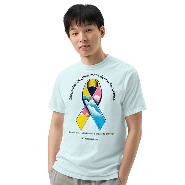 CDHAR- (47) Congenital Diaphragmatic Hernia Awareness Ribbon Unisex garment-dyed heavyweight t-shirt