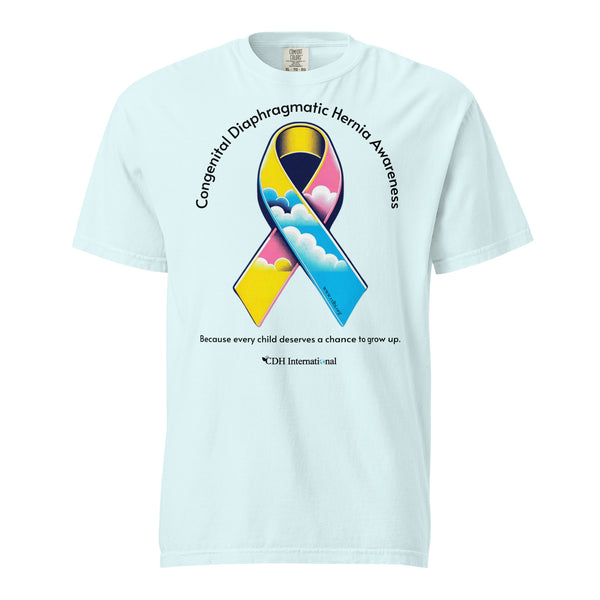 CDHAR- (47) Congenital Diaphragmatic Hernia Awareness Ribbon Unisex garment-dyed heavyweight t-shirt