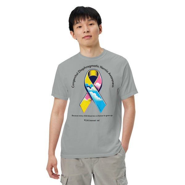 CDHAR- (47) Congenital Diaphragmatic Hernia Awareness Ribbon Unisex garment-dyed heavyweight t-shirt