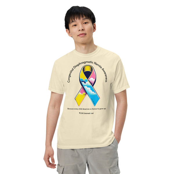 CDHAR- (47) Congenital Diaphragmatic Hernia Awareness Ribbon Unisex garment-dyed heavyweight t-shirt