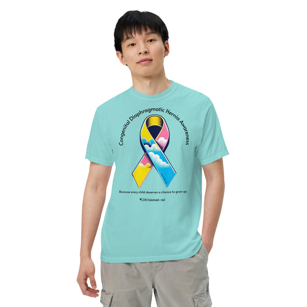 CDHAR- (47) Congenital Diaphragmatic Hernia Awareness Ribbon Unisex garment-dyed heavyweight t-shirt