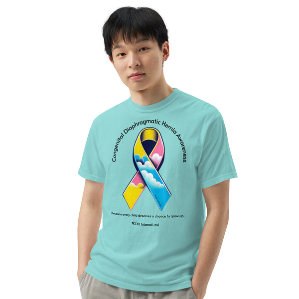 CDHAR- (47) Congenital Diaphragmatic Hernia Awareness Ribbon Unisex garment-dyed heavyweight t-shirt