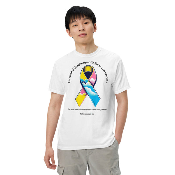 CDHAR- (47) Congenital Diaphragmatic Hernia Awareness Ribbon Unisex garment-dyed heavyweight t-shirt