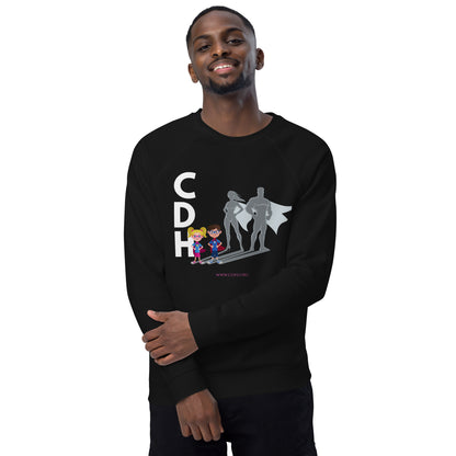 CDH Superhero Family Unisex organic raglan sweatshirt