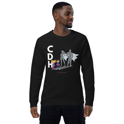 CDH Superhero Family Unisex organic raglan sweatshirt