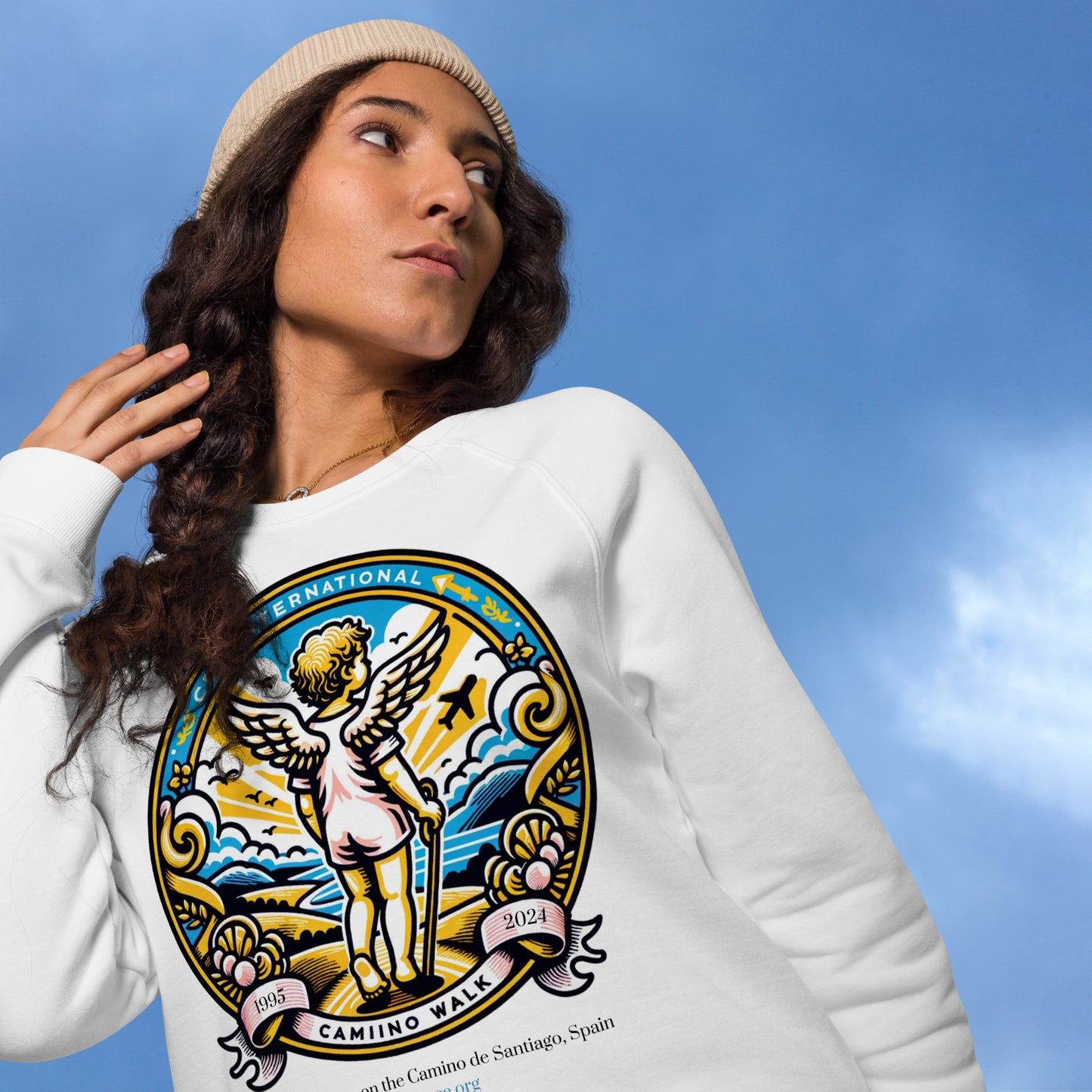 2024 CDH Race for Research Camino de Santiago Emblem Unisex organic raglan sweatshirt