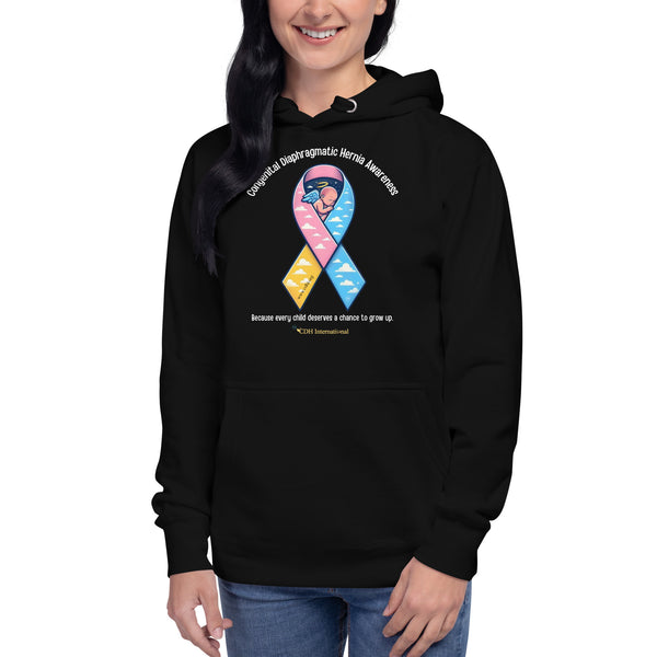 CDHAR- (48) Congenital Diaphragmatic Hernia Awareness Ribbon Unisex Hoodie