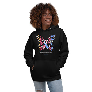 CDHAR- (29) Congenital Diaphragmatic Hernia Awareness Ribbon Butterfly Unisex Hoodie