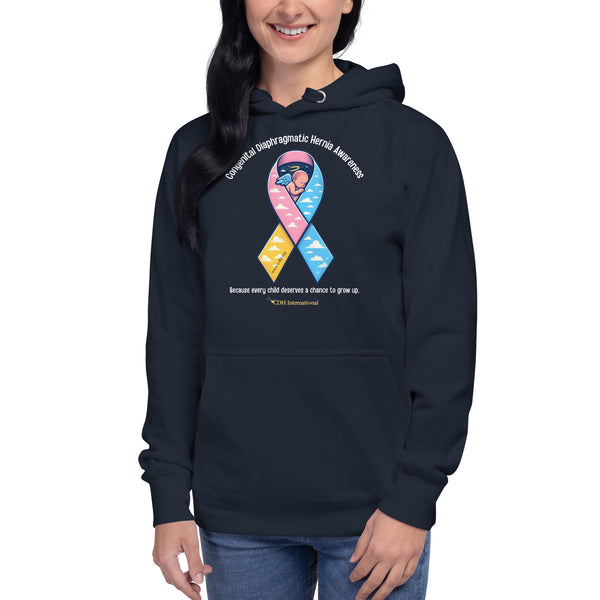 CDHAR- (48) Congenital Diaphragmatic Hernia Awareness Ribbon Unisex Hoodie