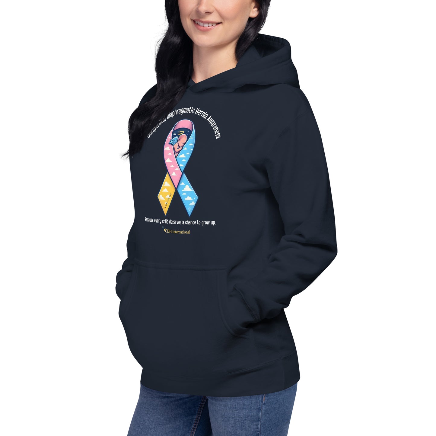 CDHAR- (48) Congenital Diaphragmatic Hernia Awareness Ribbon Unisex Hoodie