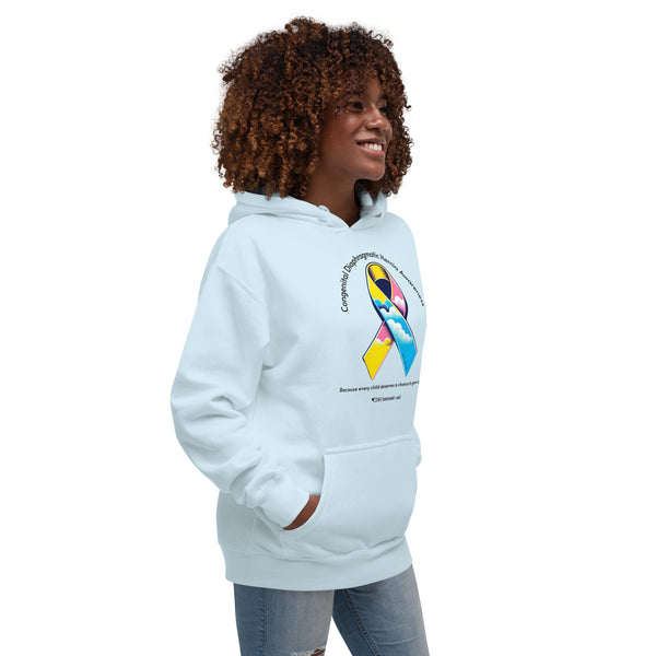 CDHAR- (47) Congenital Diaphragmatic Hernia Awareness Ribbon Unisex Hoodie