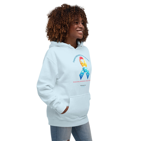 CDHAR- (41) Congenital Diaphragmatic Hernia Awareness Ribbon Unisex Hoodie