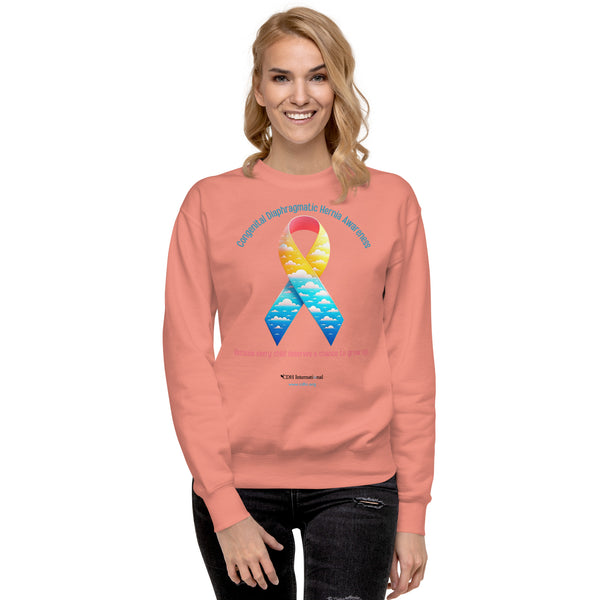 CDHAR- (41) Congenital Diaphragmatic Hernia Awareness Ribbon Unisex Premium Sweatshirt