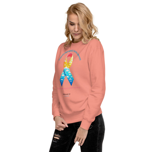 CDHAR- (41) Congenital Diaphragmatic Hernia Awareness Ribbon Unisex Premium Sweatshirt