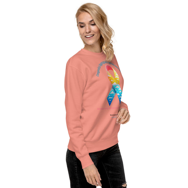 CDHAR- (41) Congenital Diaphragmatic Hernia Awareness Ribbon Unisex Premium Sweatshirt