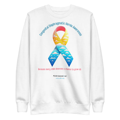 CDHAR- (41) Congenital Diaphragmatic Hernia Awareness Ribbon Unisex Premium Sweatshirt