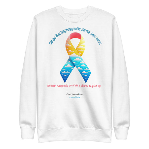 CDHAR- (41) Congenital Diaphragmatic Hernia Awareness Ribbon Unisex Premium Sweatshirt