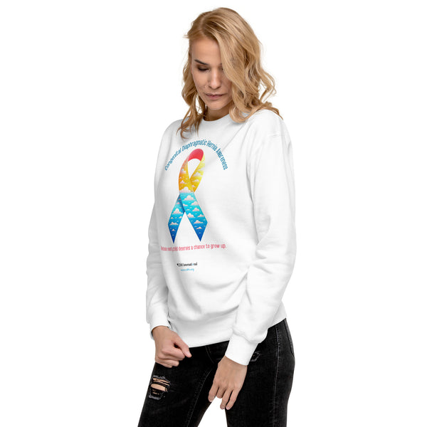 CDHAR- (41) Congenital Diaphragmatic Hernia Awareness Ribbon Unisex Premium Sweatshirt